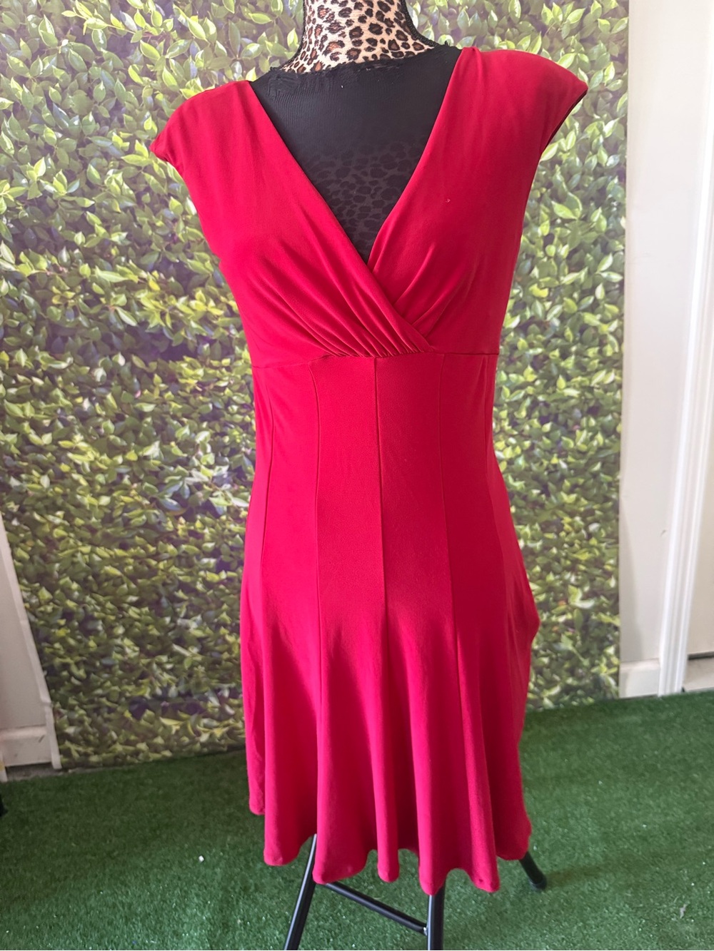Red V-Neck Fit & Flare Dress p28